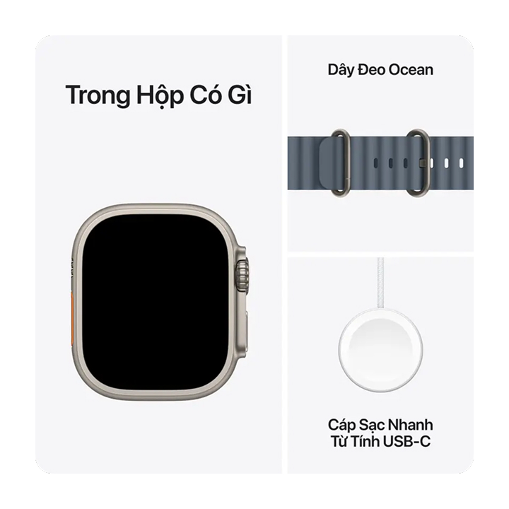 Apple Watch Ultra 3 GPS + Cellular 49mm Natural Titanium Blue Ocean Band MEWH4SA/A – Đồng Hồ Thông Minh Cao Cấp Chính Hãng Apple