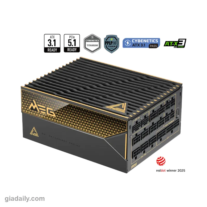 Nguồn máy tính MSI MEG Ai1600T PCIE5 Draco Epic Edition 1600W 80 Plus Titanium - Giá Đại Lý