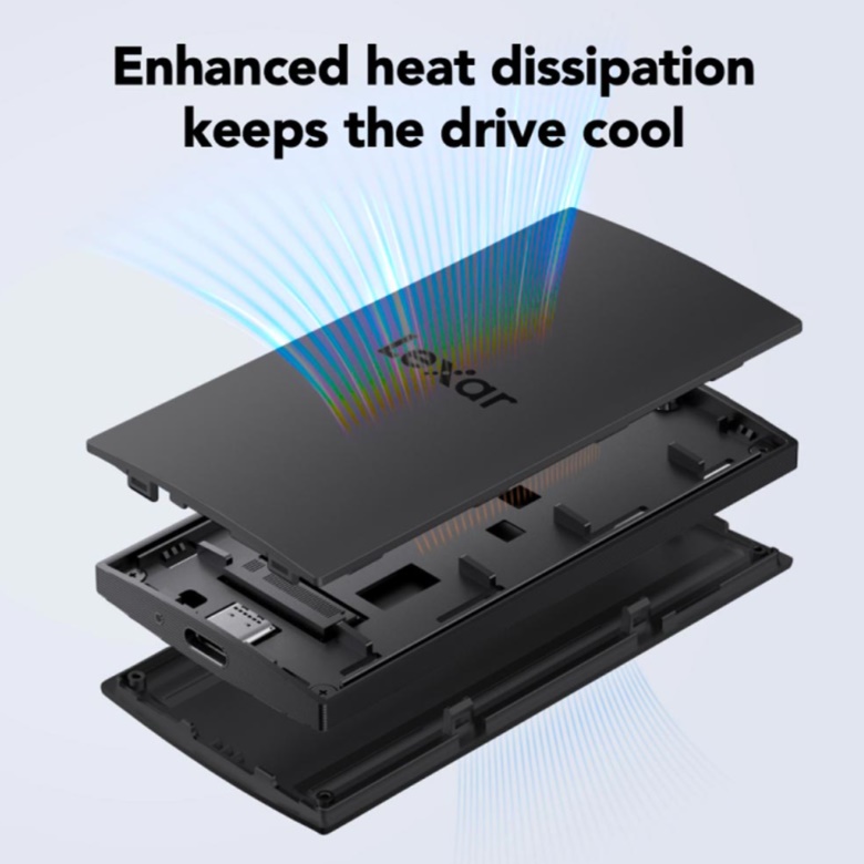 Ổ cứng di động SSD Lexar SL300 1Tb (Type-C và USB3.2/ 1050MB/s/ 1000MB/s/ Đen)