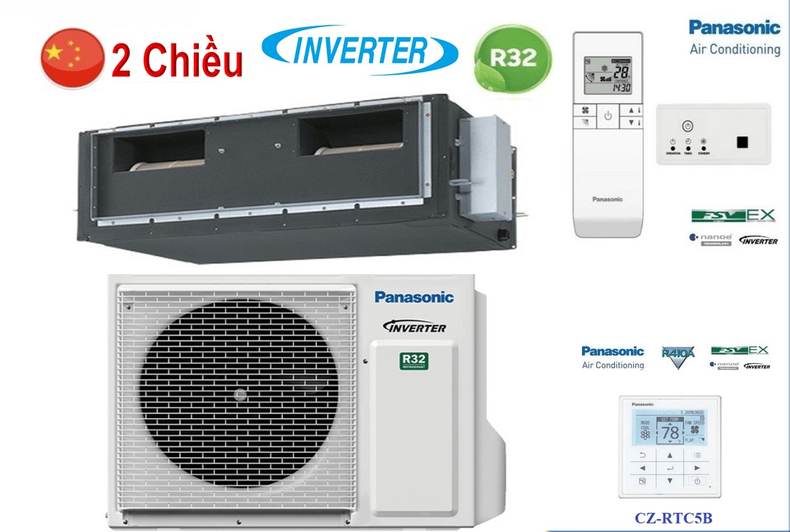 Điều hòa âm trần nối ống gió Panasonic 24.000btu 2 Chiều Inventer S-2124PF3HB/U-24PZ3H5