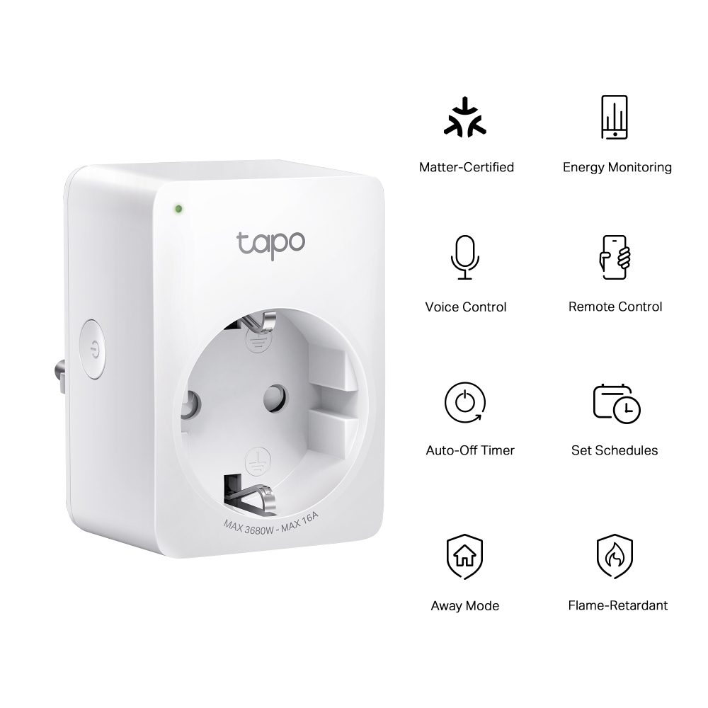 Ổ cắm Wi-Fi mini thông minh Tapo P110M Matter giám sát điện năng - Giá Đại Lý