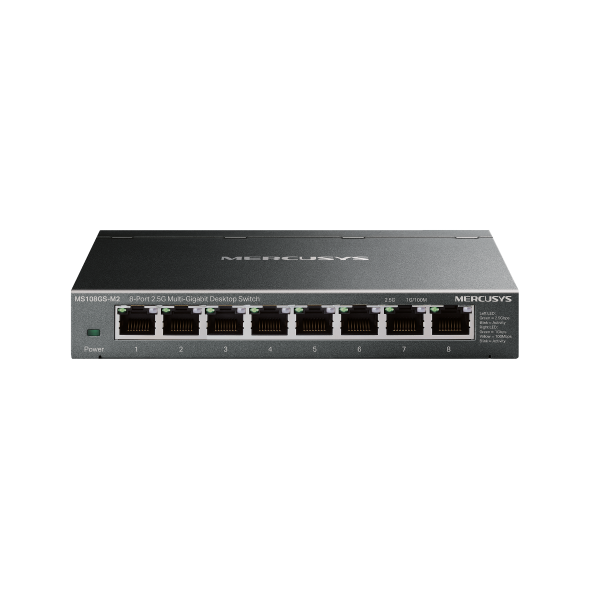Switch 8 cổng 2.5G Multi-Gigabit Mercusys MS108GS-M2 vỏ thép - Giá Đại Lý