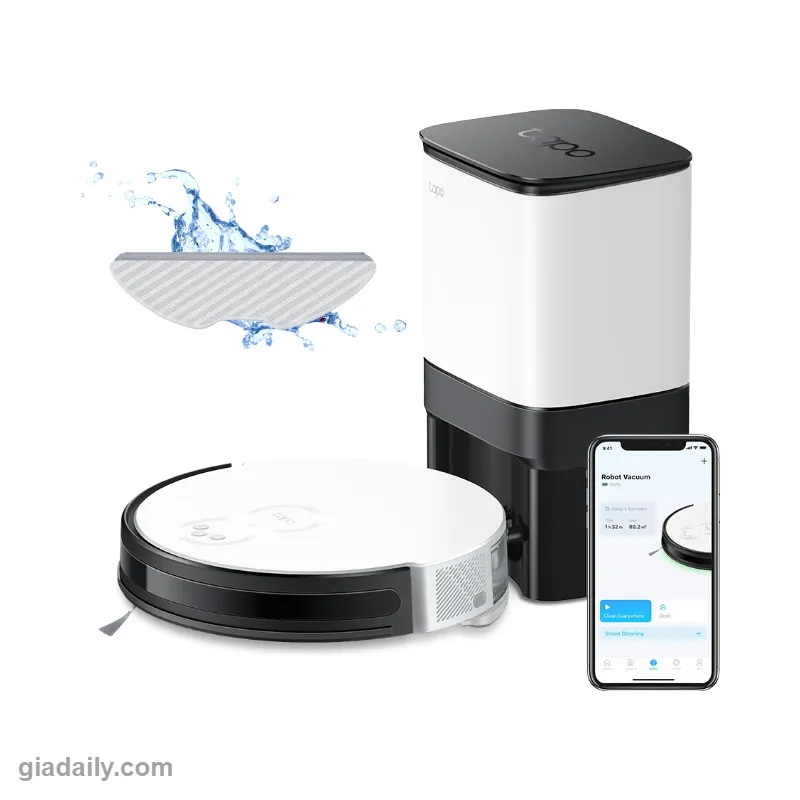 Robot hút bụi lau nhà Tapo RV10 Plus 2000Pa dock tự đổ rác 4L - Giá Đại Lý