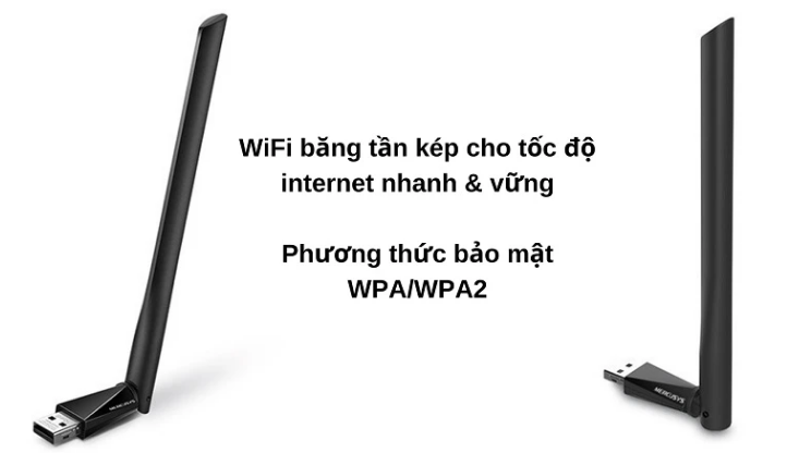 USB Wifi Mercusys MU6H băng tần kép AC650 Thương hiệuMercusys