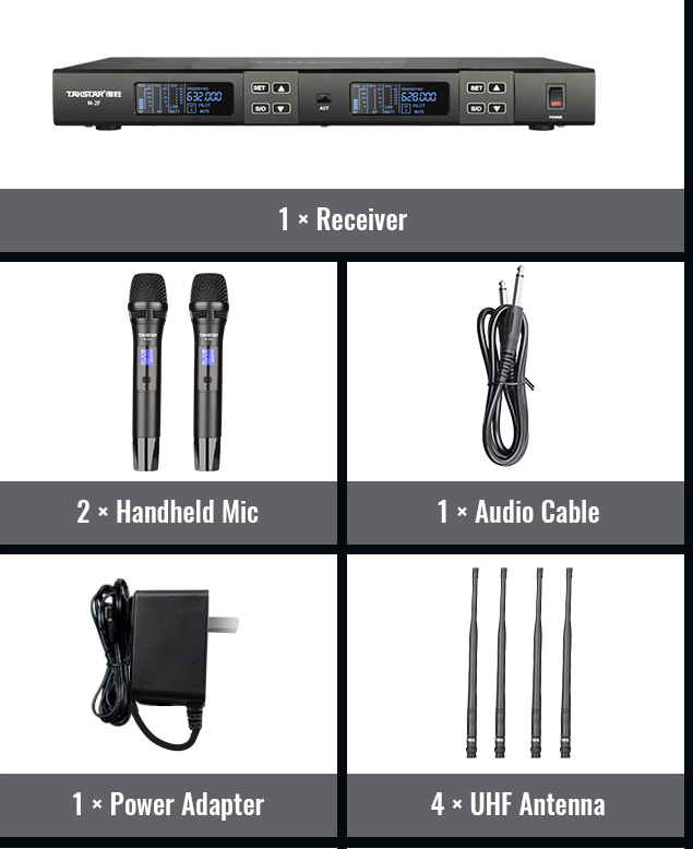 Bộ micro không dây tầm xa cầm tay UHF hai kênh M2-FH