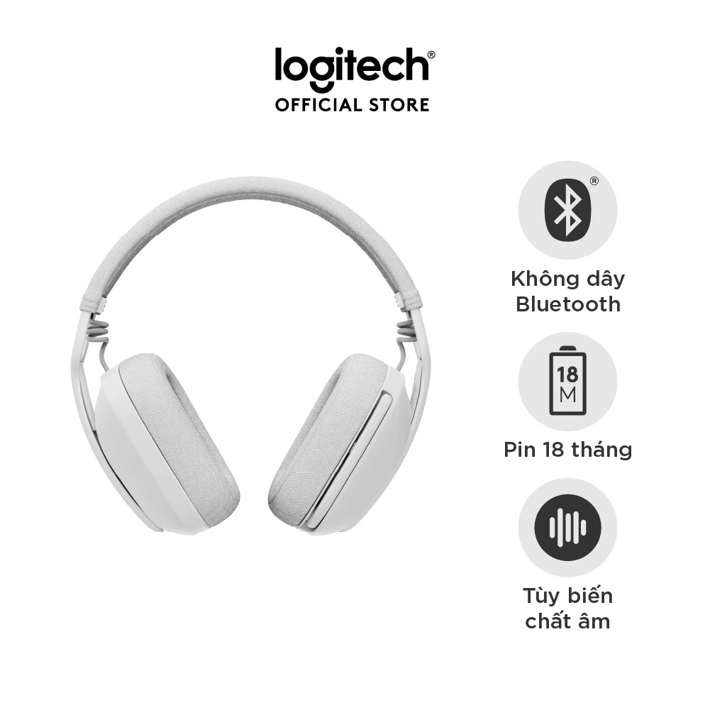 Tai nghe không dây Logitech Zone Vibe 100 (Trắng) (981-001220)