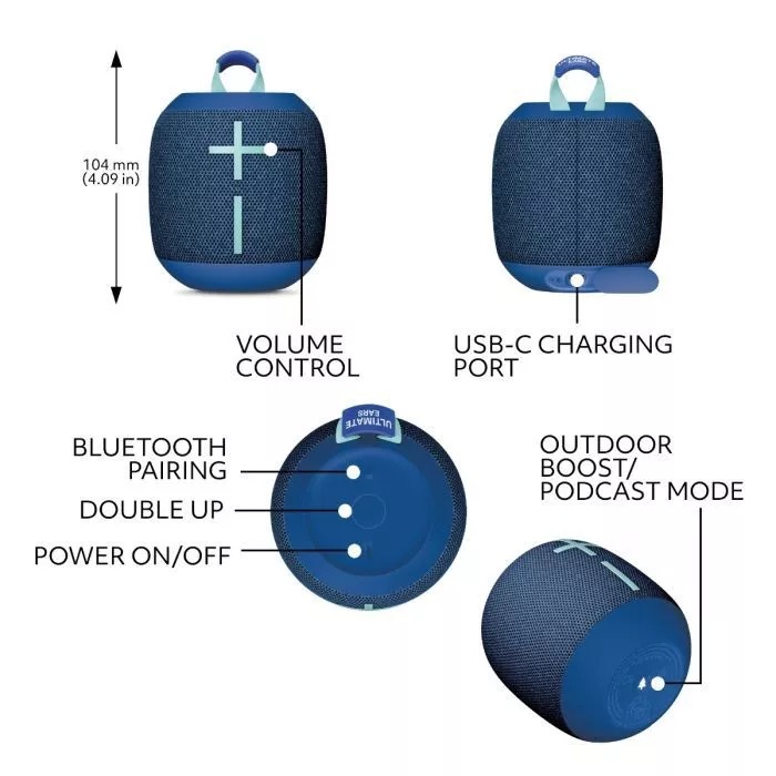 Loa Bluetooth Logitech Ultimate Ears WONDERBOOM 4 (Xanh) (984-001901)