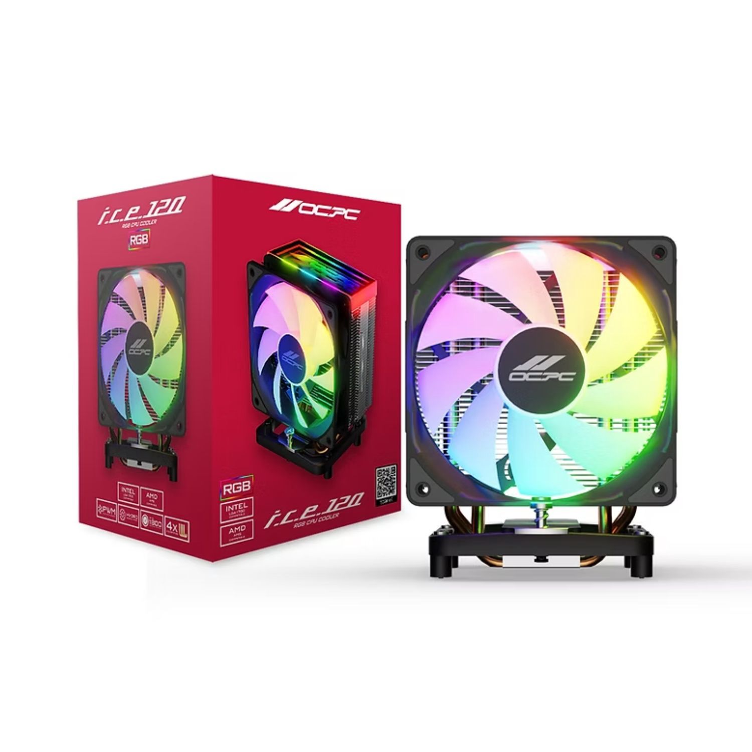 Tản nhiệt khí OCPC ICE-120XE Black RGB (OCCICE120XERBK)