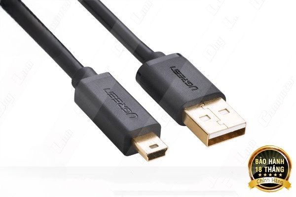 Cáp Mini USB to USB 2.0 mạ vàng dài 3m chính hãng Ugreen 10386