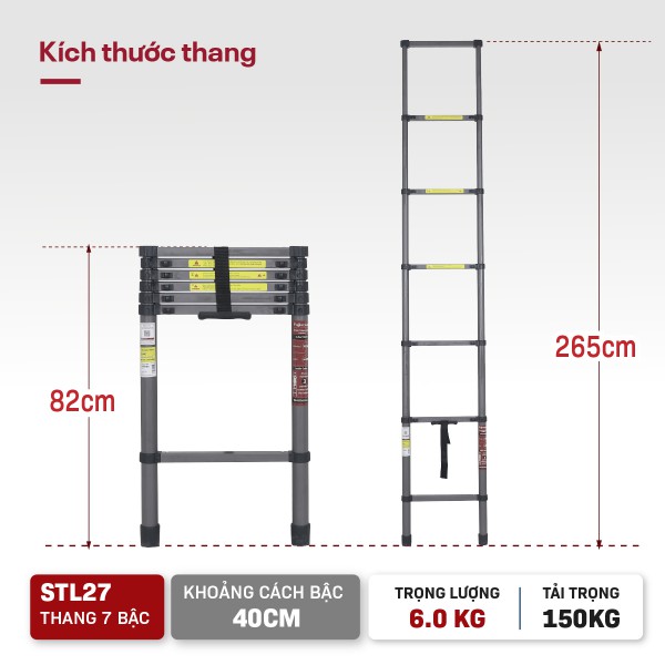 THANG RÚT ĐƠN THÉP CARBON FUJIHOME STL27