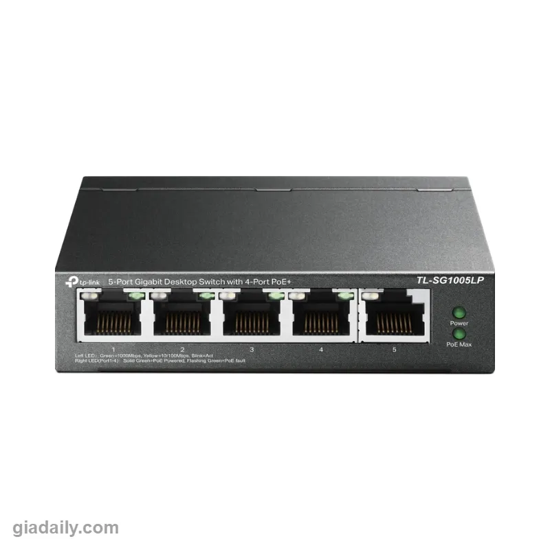 Switch PoE 5 cổng Gigabit TP-Link TL-SG1005LP 4 cổng PoE+ 40W - Giá Đại Lý