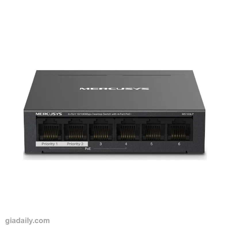 Switch PoE 6 cổng Mercusys MS106LP 4 cổng PoE+ 40W - Giá Đại Lý