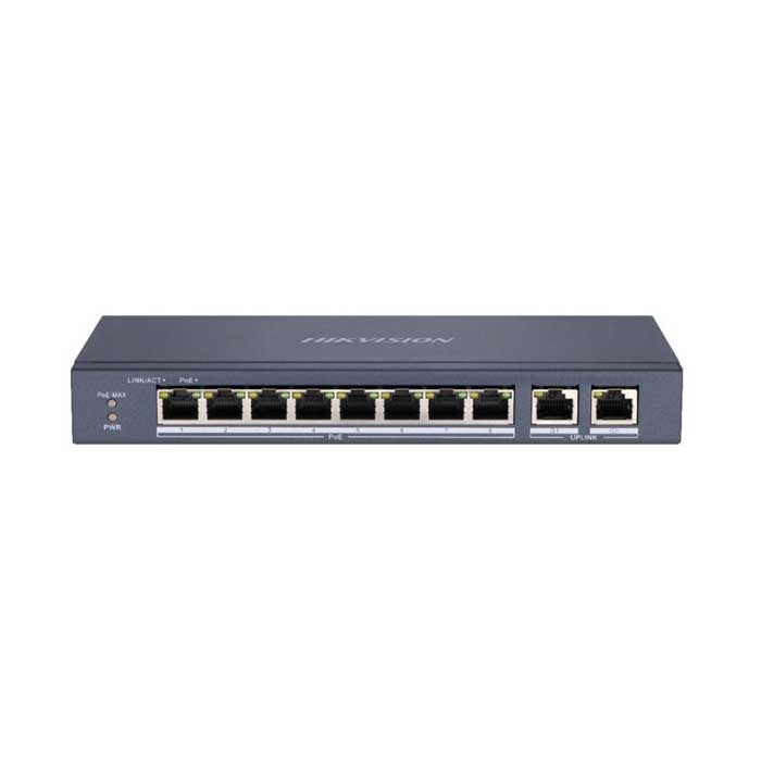 Hikvision Switch mạng 8 cổng PoE, 2 cổng uplink 10/100/1000 Mbps DS-3E0310P-E/M