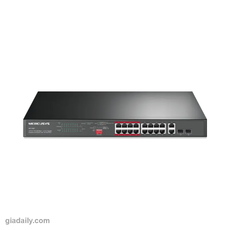 Switch PoE 18 cổng Mercusys MS118CP 16 cổng PoE+ 190W - Giá Đại Lý