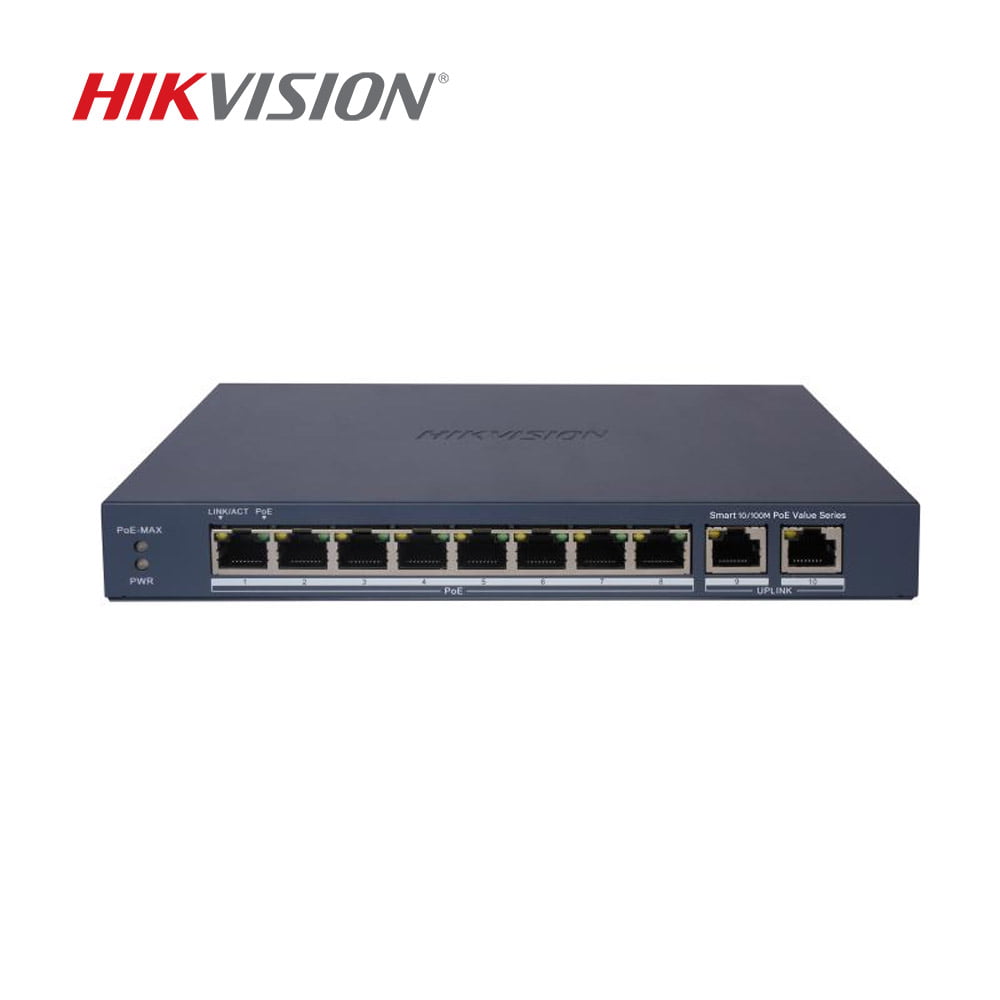 Switch mạng thông minh 8 cổng PoE Hikvision DS-3E1310P-SI