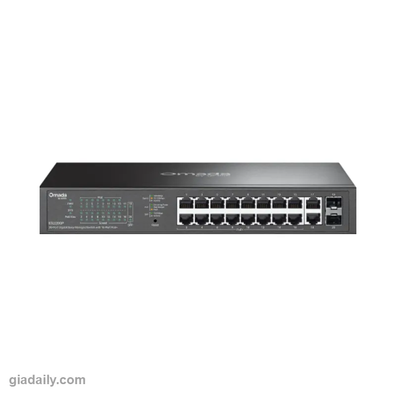 Switch PoE Omada 20 cổng Gigabit TP-Link ES220GP 16 cổng PoE+ 150W - Giá Đại Lý