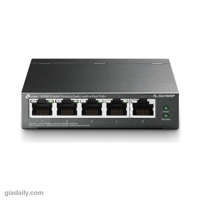 Switch PoE 5 cổng Gigabit TP-Link TL-SG1005P 4 cổng PoE+ 65W - Giá Đại Lý