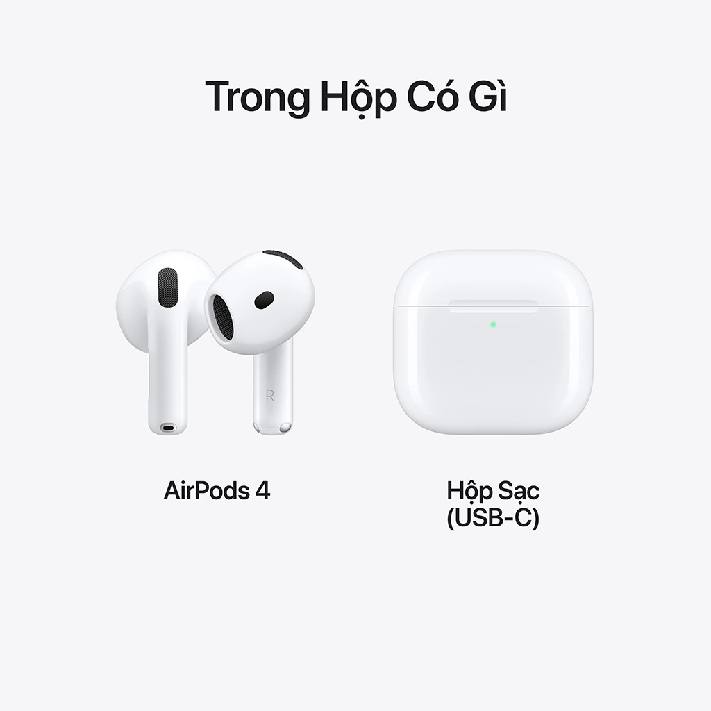 TAI NGHE APPLE AIRPODS 4 CHÍNH HÃNG (MXP63ZP/A) - MÀU TRẮNG
