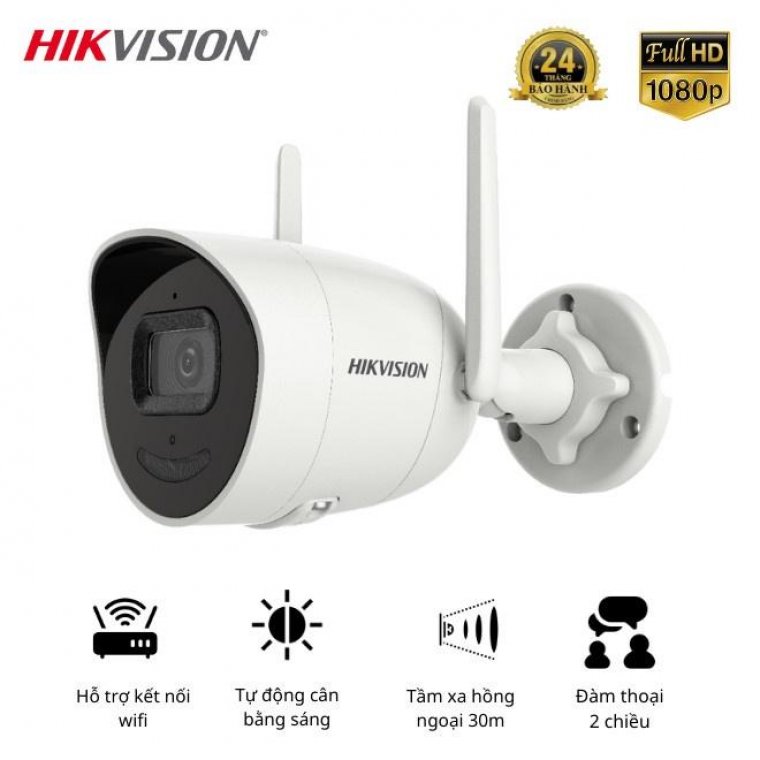 Camera IP Wifi Hikvision hình trụ 2MP DS-2CV2021G2-IDW