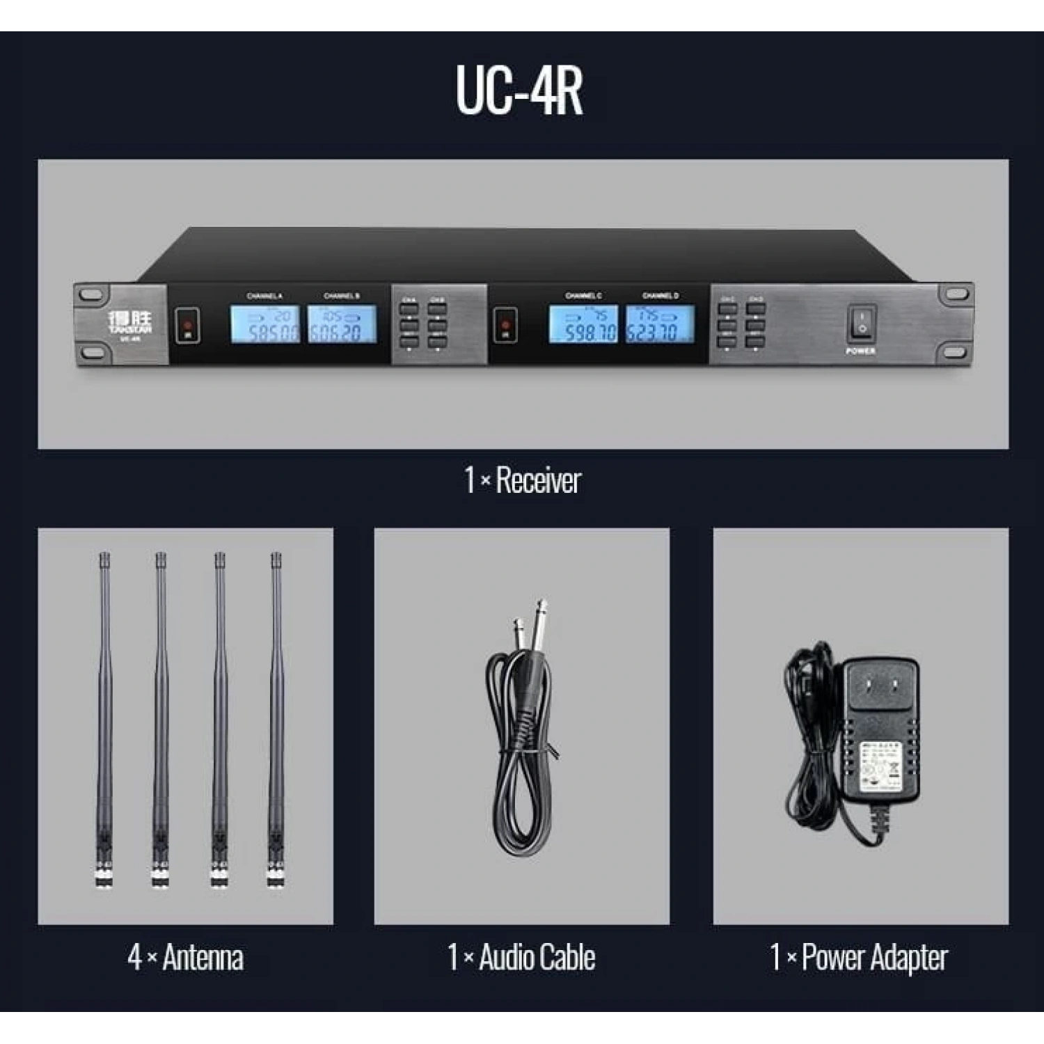 Đầu thu hệ thống micro không dây bốn kênh kênh UC-4R