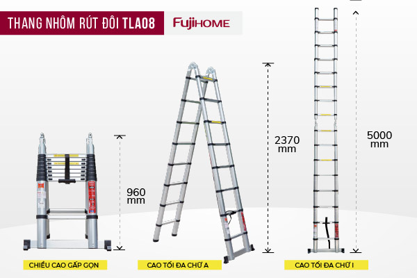THANG NHÔM RÚT GỌN CHỮ A FUJIHOME TLA08