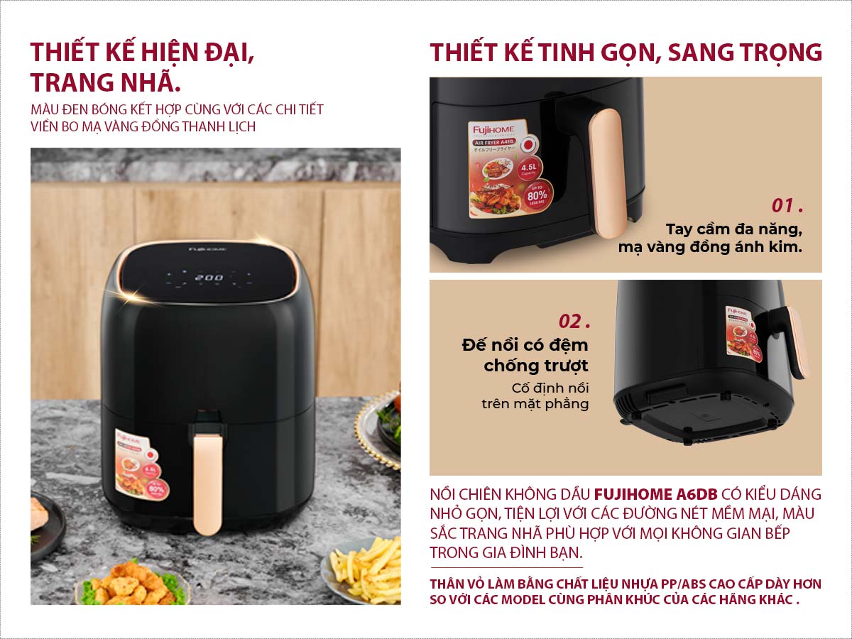 Nồi chiên không dầu Fujihome A6DB 6.5L