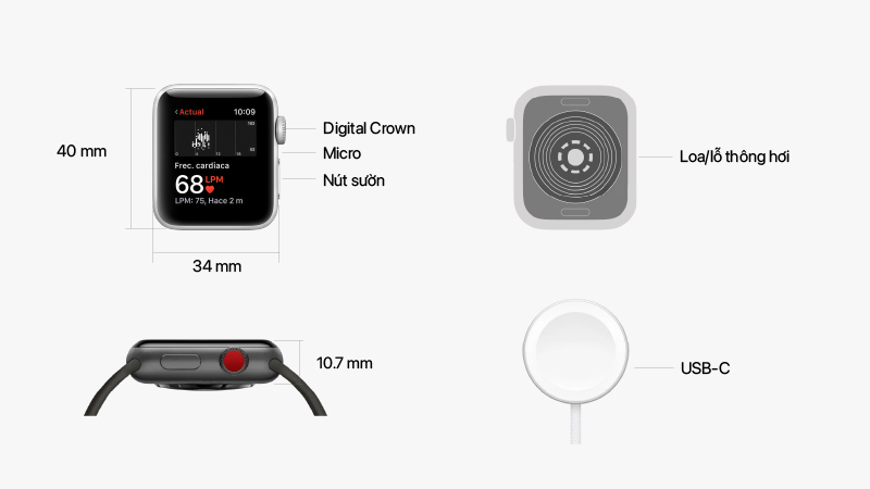 APPLE WATCH SE 3 (40MM) (ML) - PHIÊN BẢN MIDNIGHT (ĐEN) (MEPC4SA/A)
