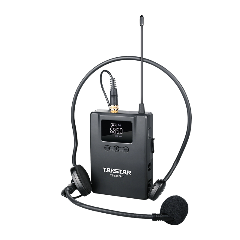 Bộ micro cài đầu cài áo không dây UHF kênh kép TS-8807PP