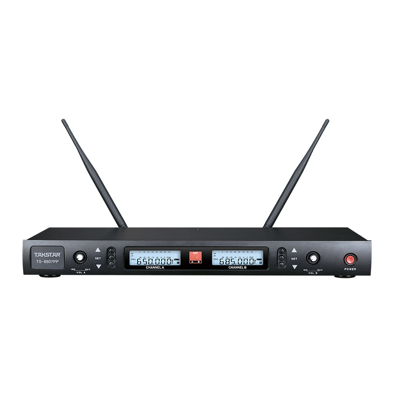 Bộ micro cài đầu cài áo không dây UHF kênh kép TS-8807PP