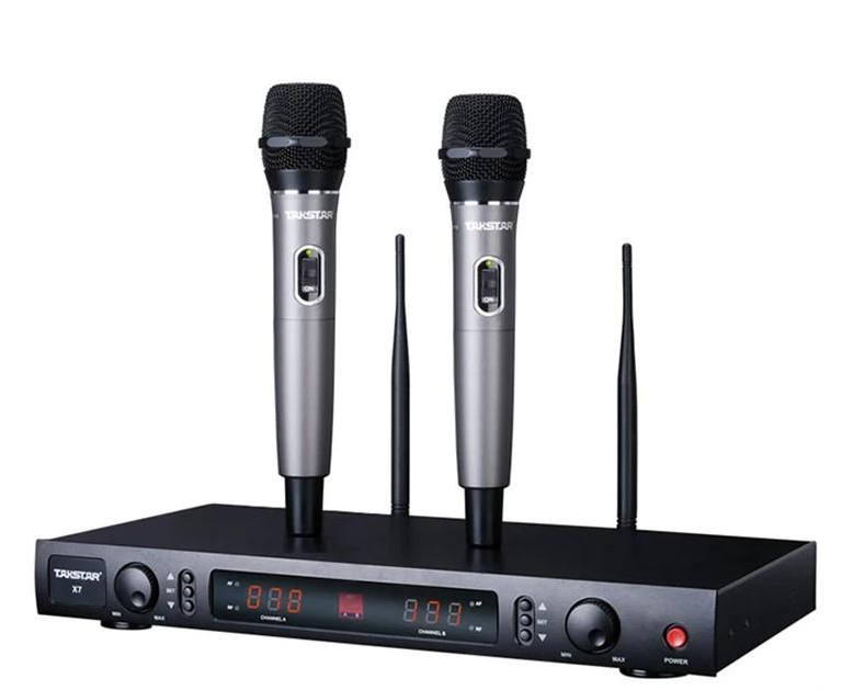 Bộ micro không dây tầm xa cầm tay UHF hai kênh X7HH