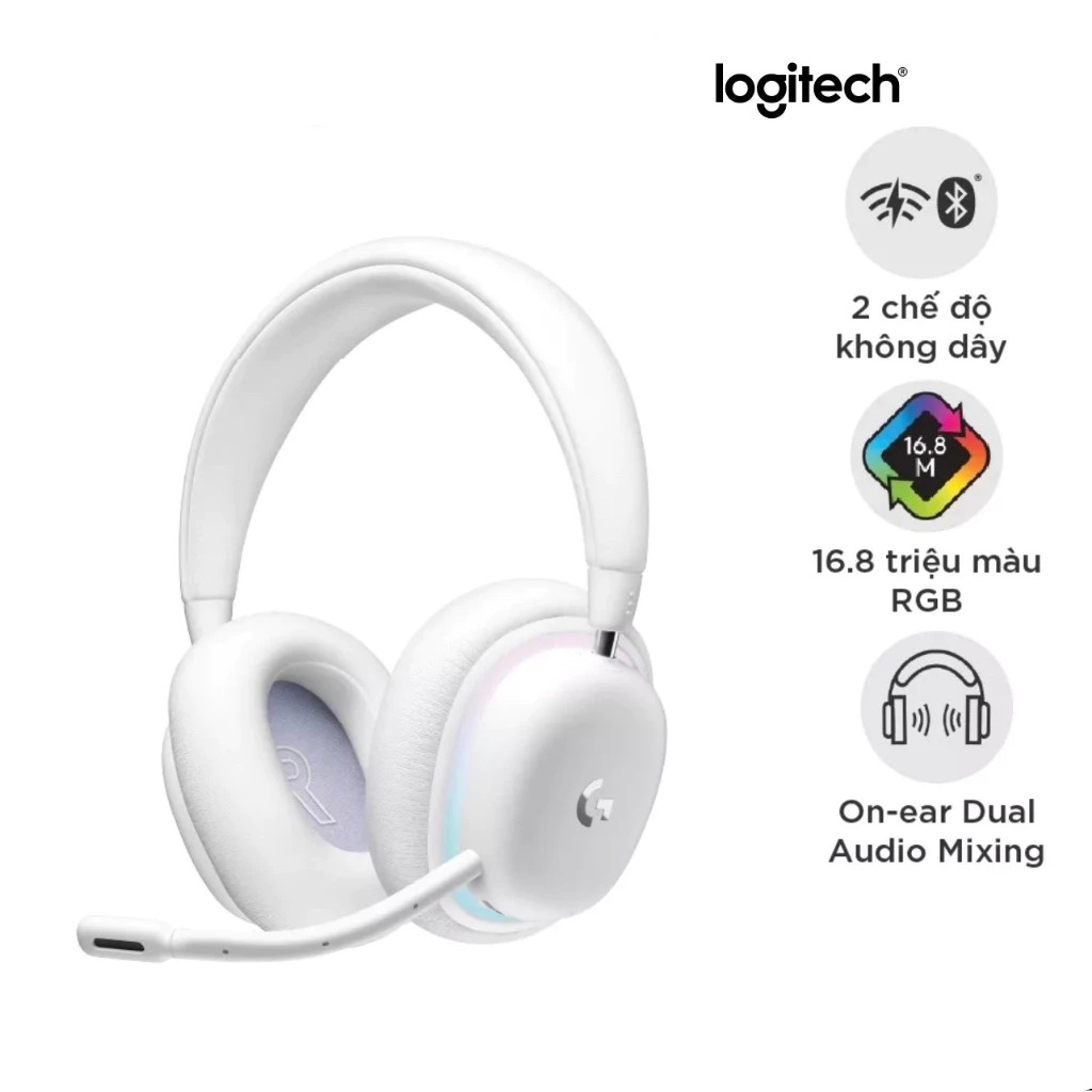 Tai nghe gaming Logitech G735 Off-white Aurora Collection (981-001084)