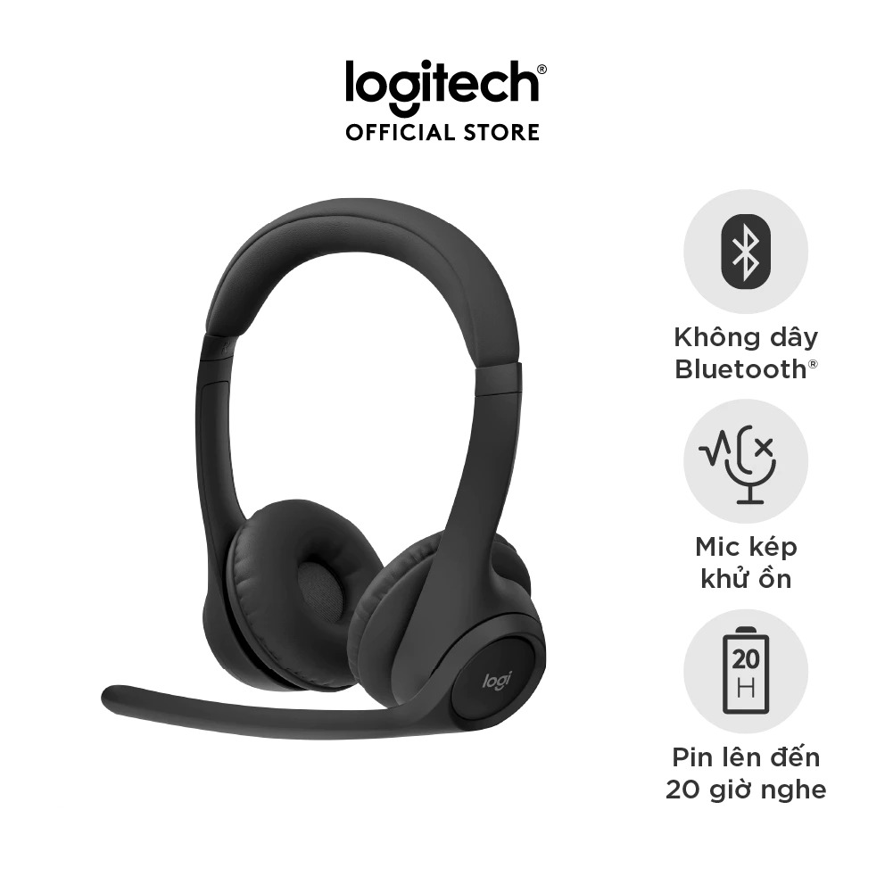 Tai nghe Bluetooth không dây Logitech Zone 300 (Đen) (981-001408)