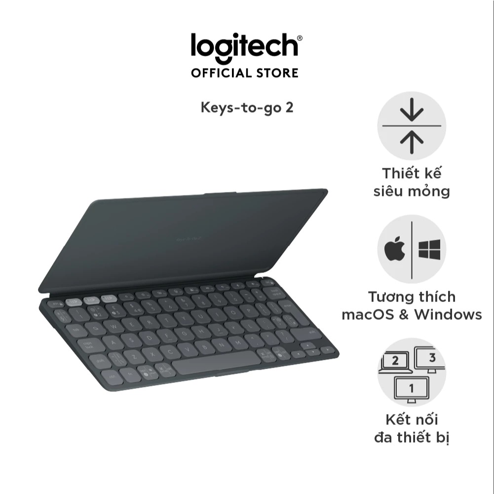 Bàn phím Bluetooth Logitech Keys To Go 2 (Đen) (920-012916)