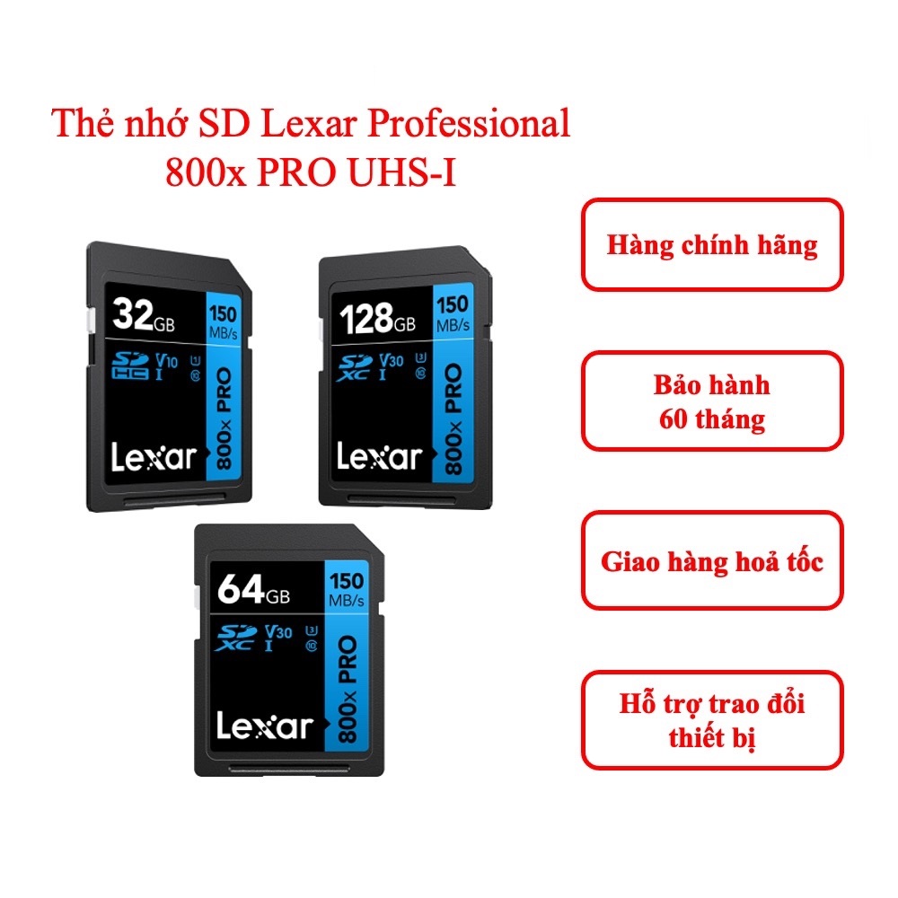 Thẻ nhớ Lexar Professional SDHC 800x PRO 32GB