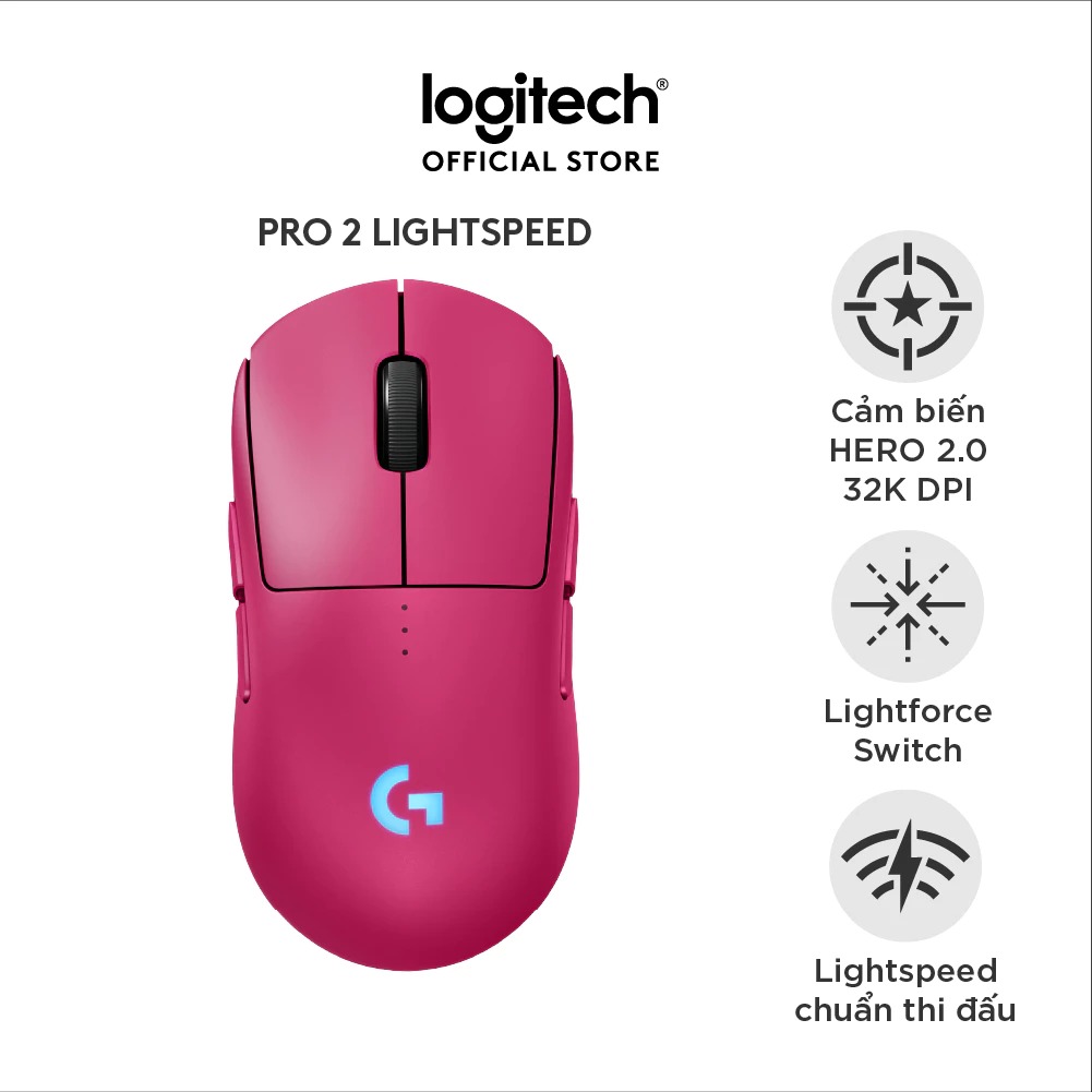 Chuột Gaming Logitech PRO 2 Lightspeed (Hồng) (910-007311)
