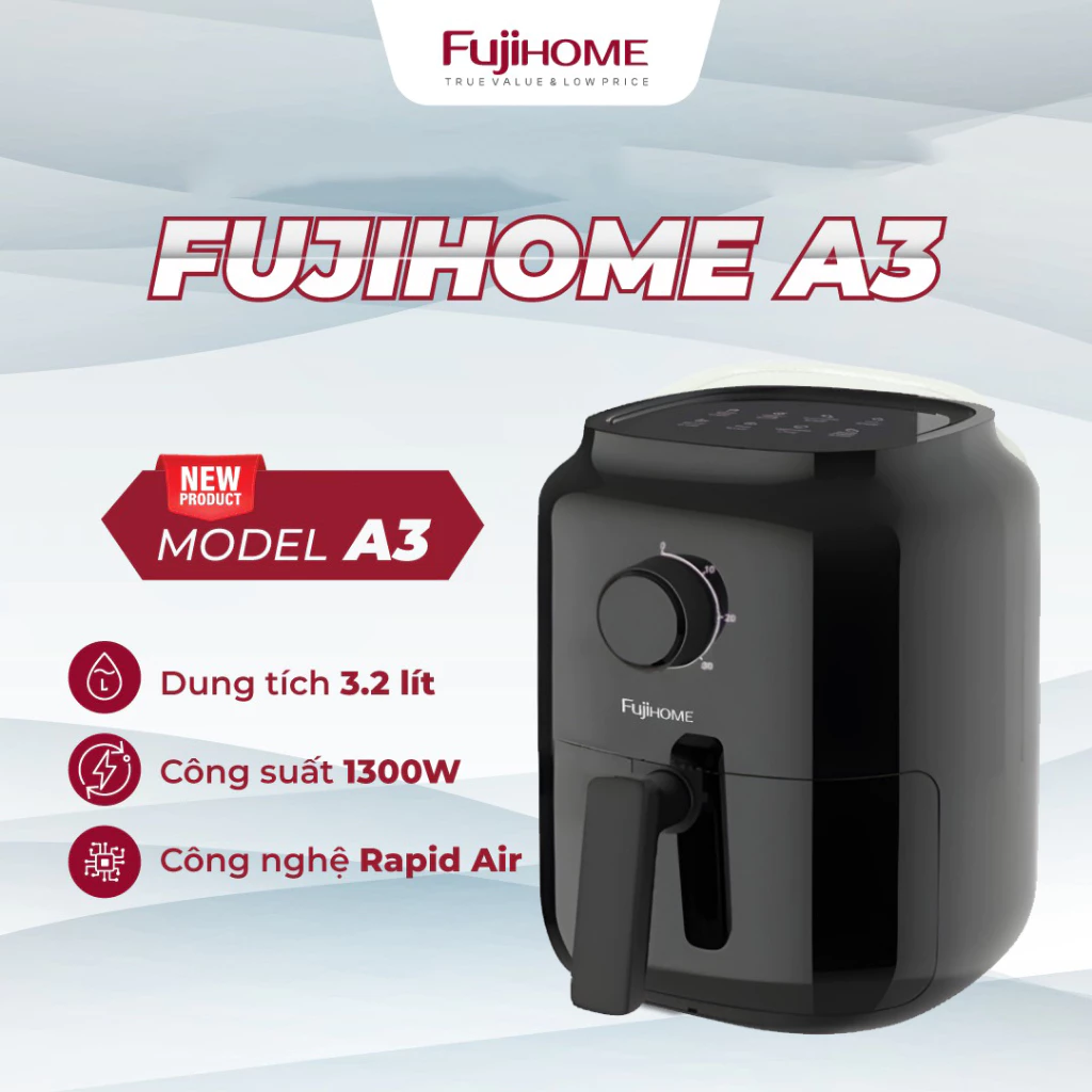 Nồi chiên không dầu mini Fujihome A3B