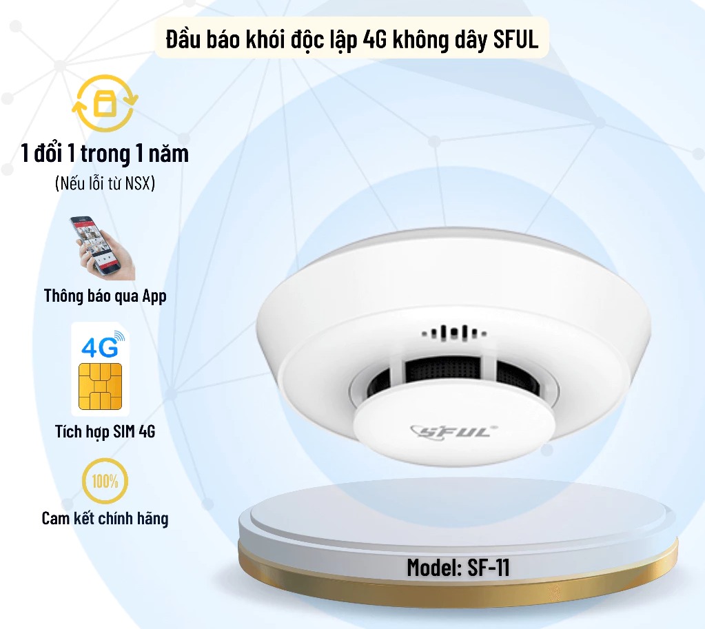 Đầu báo khói độc lập 4G Model SF-11