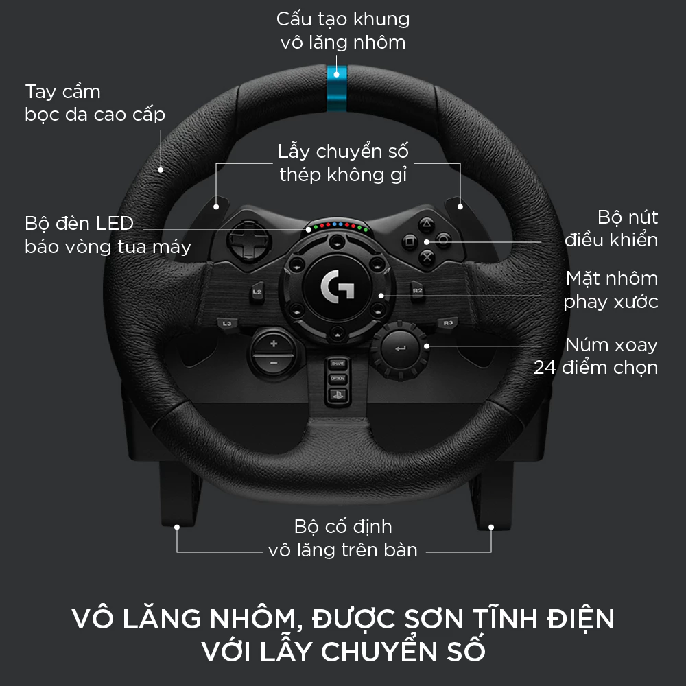 Vô lăng & bàn đạp chơi game Logitech G923 (941-000164)