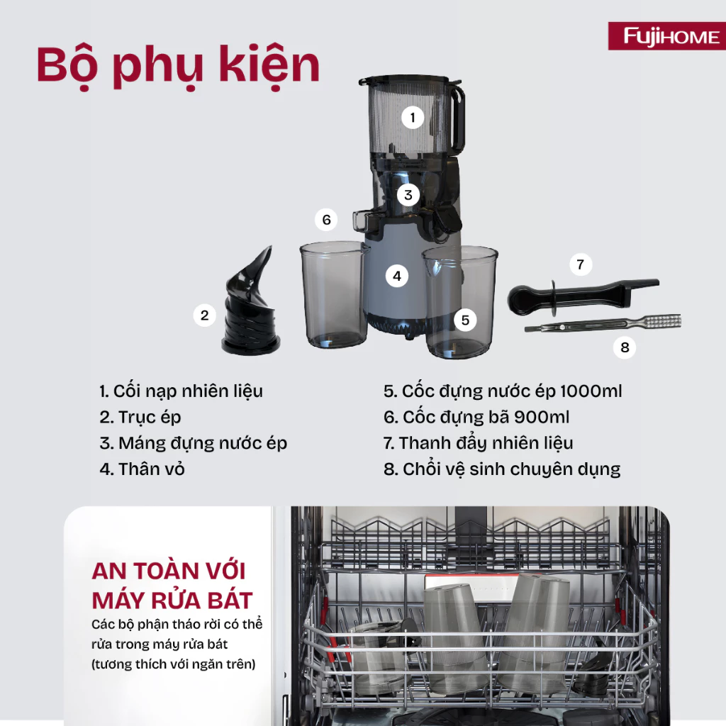 MÁY ÉP CHẬM NGUYÊN QUẢ FUJIHOME SJ50C