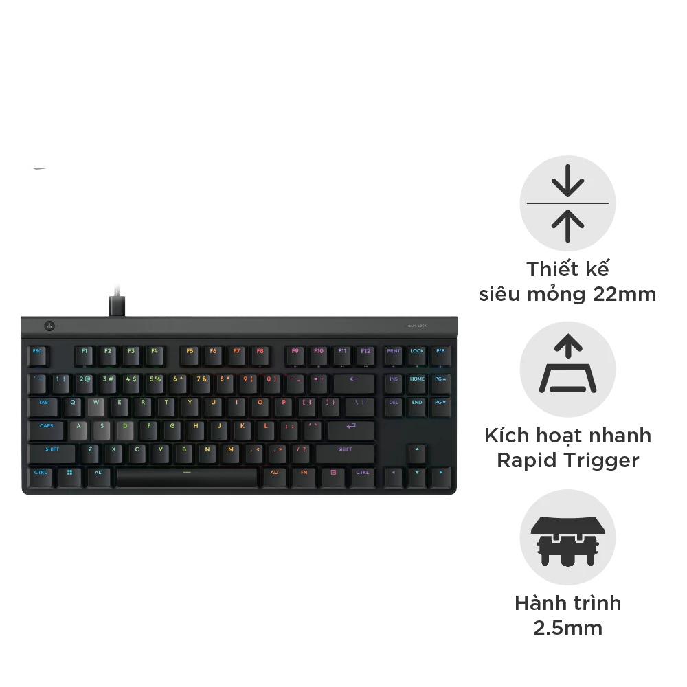 Bàn phím có dây Logitech G515 RAPID TKL RGB (Đen) (920-013868)