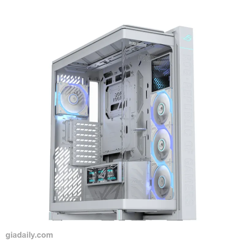 Vỏ case ASUS ROG Cronox ARGB White Edition Full Tower (EATX, kèm 4 quạt ARGB) - Giá Đại Lý