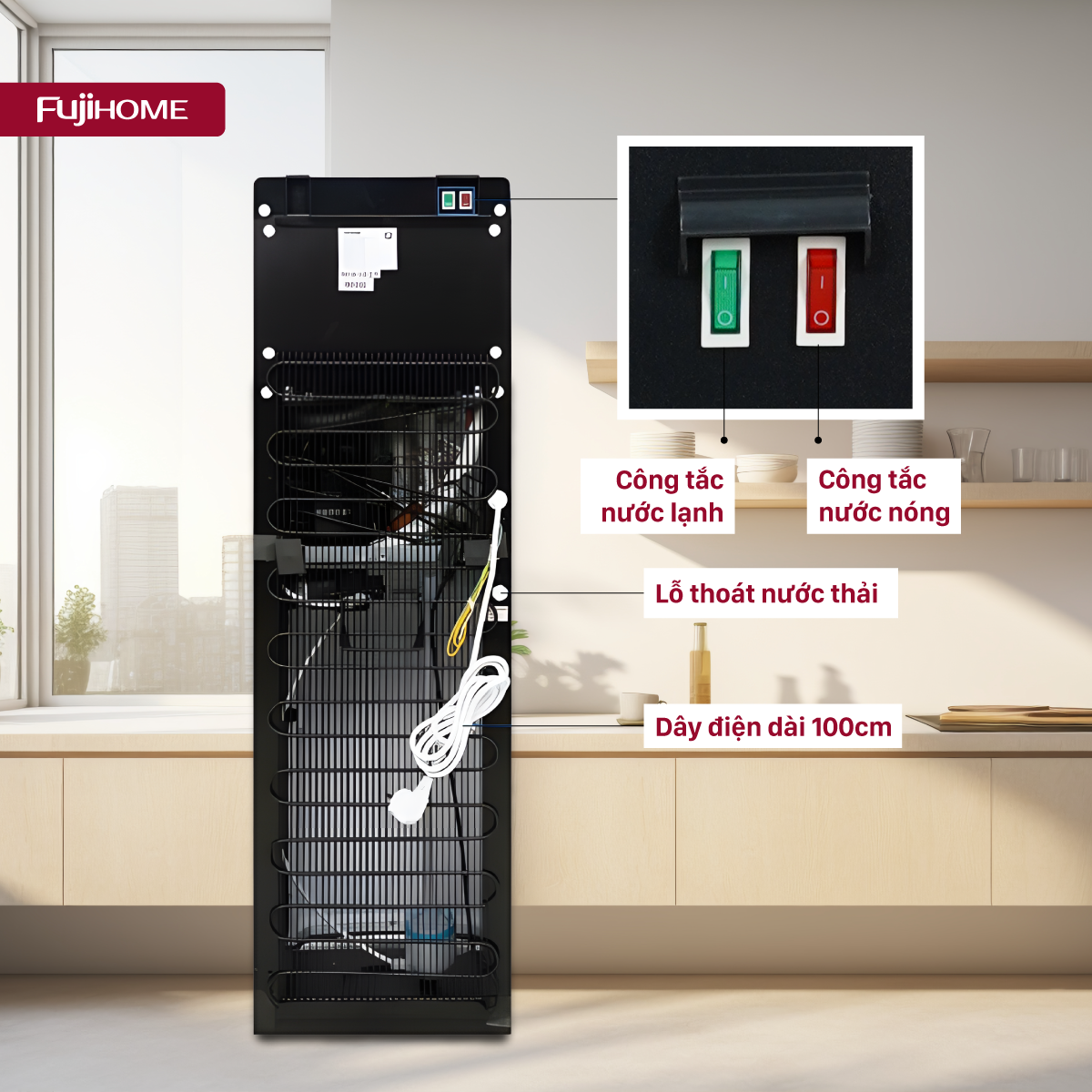 Cây nước nóng lạnh 3 vòi Fujihome WD11EC