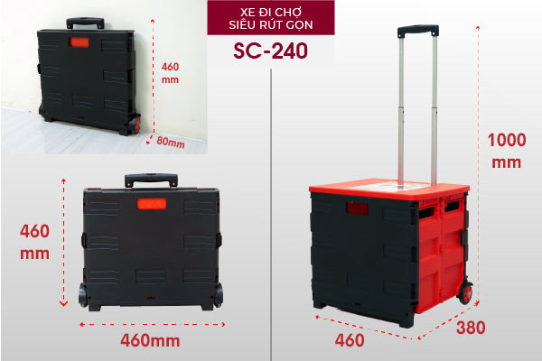 Xe kéo hàng đi chợ rút gọn FUJIHOME SC-240