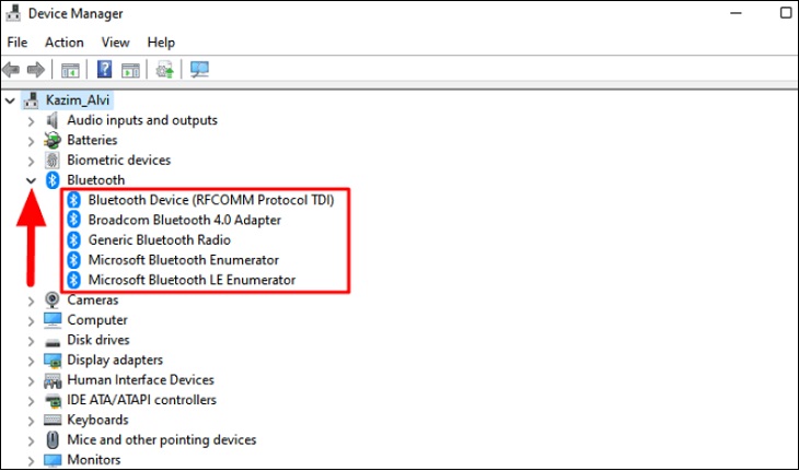 Laptop khong ket noi duoc bluetooth