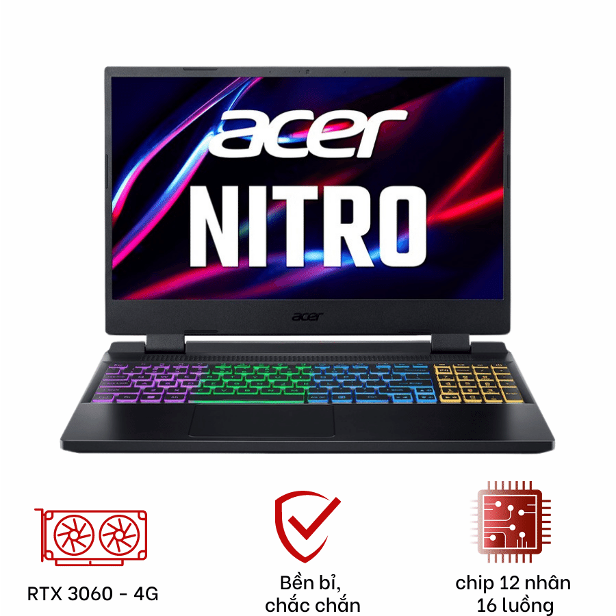 [Mới 100%] Acer Nitro 5 Tiger 2022 AN515-58 (Core i5 - 12500H, 8GB, 512GB, RTX 3060, 15.6
