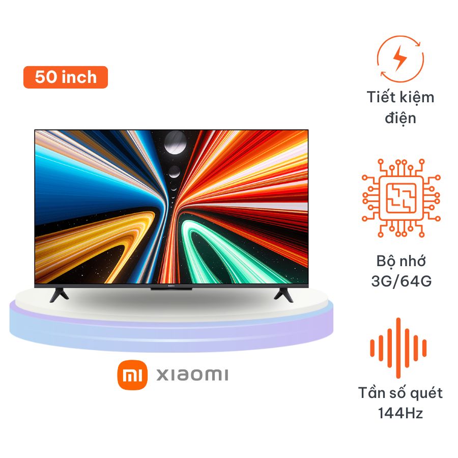 Tivi Xiaomi A Pro 50 inch 4K model 2025 Ram 3/64GB 144Hz Tiết Kiệm Điện - Bản Nội Địa