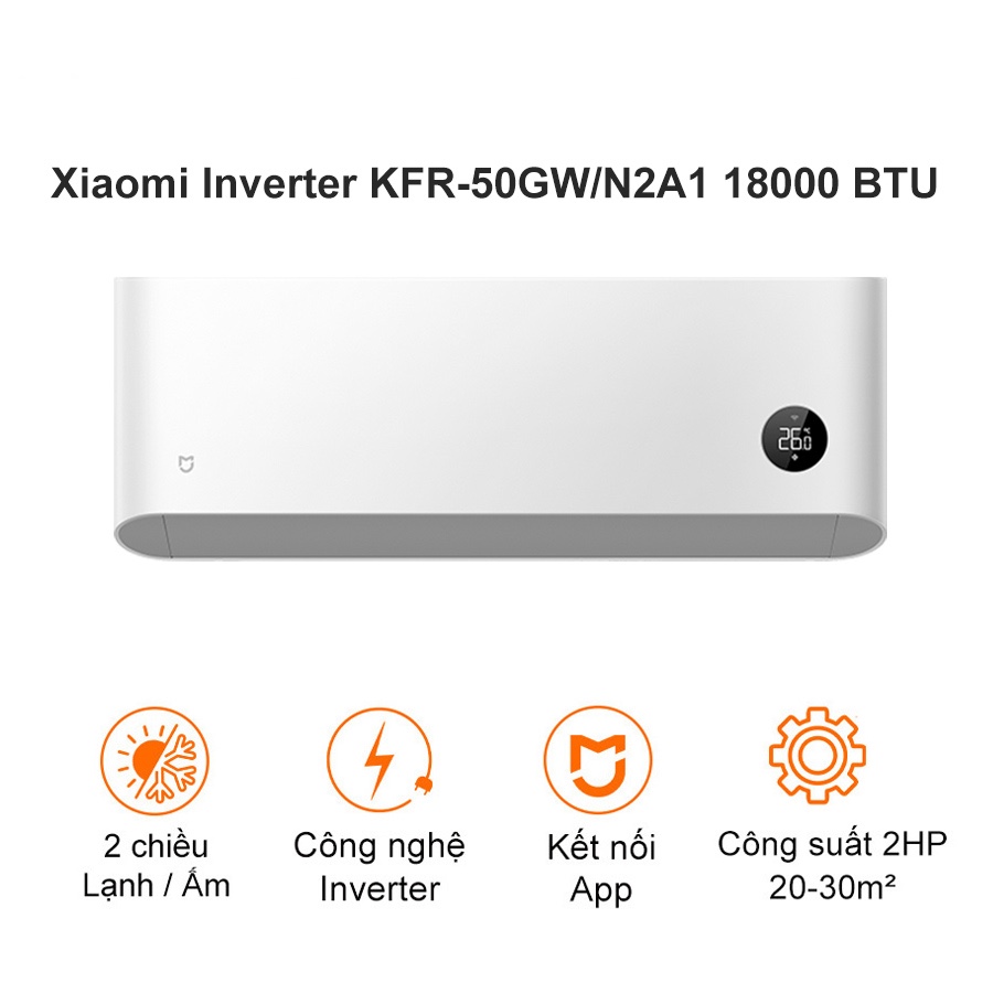 Điều Hòa (máy lạnh) Xiaomi 18000 BTU Inverter thông minh Mijia KFR-50GW - N2A1 2HP (2 chiều)