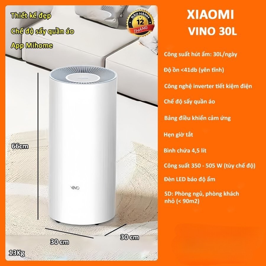 Máy hút ẩm thông minh Xiaomi VINO 30L đa năng