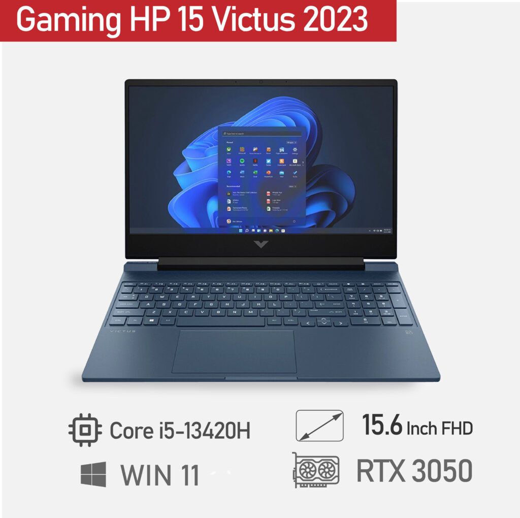 [Mới 100%] Laptop Gaming HP Victus 2023 (Core i5-13420H, 8GB, 512GB, RTX 3050 6GB, 15.6″ FHD 144Hz)