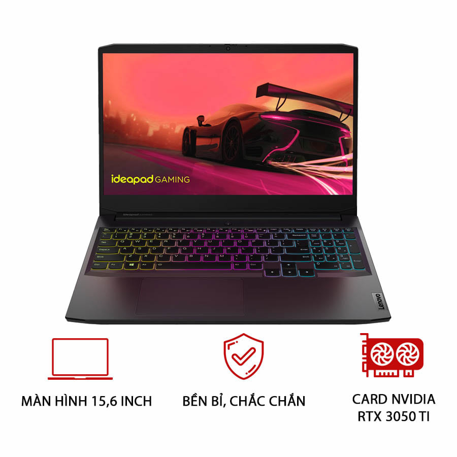 [Mới 100%] Laptop Lenovo Ideapad Gaming 3 (Ryzen 5-5600H/ 8GB/ 256GB/ RTX 3050Ti/ 15.6